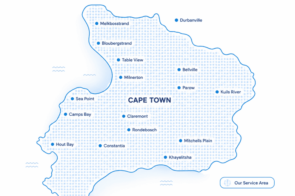 a map of the area we service in cape town